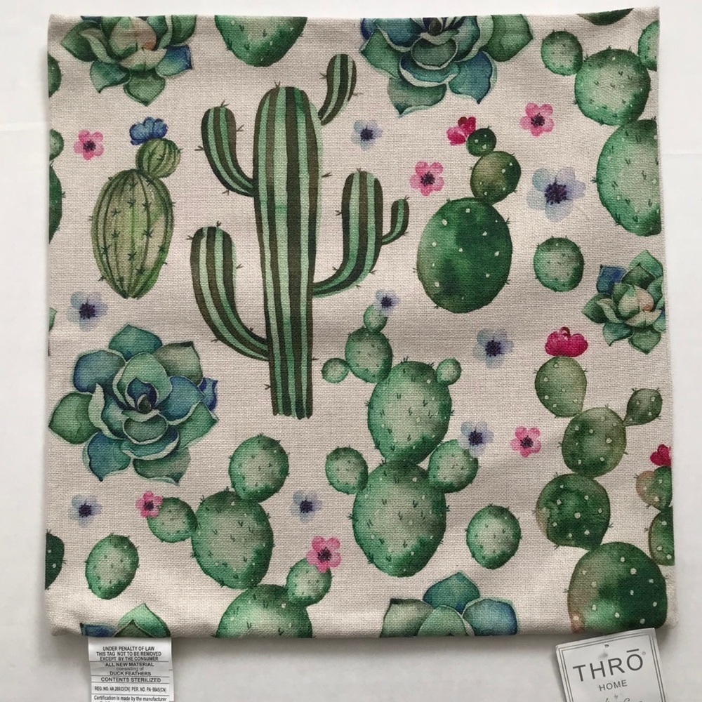 Decorative Pillow Case watercolor Floral Cacti 🌵